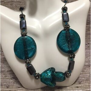 Handmade necklace with turquoise beads